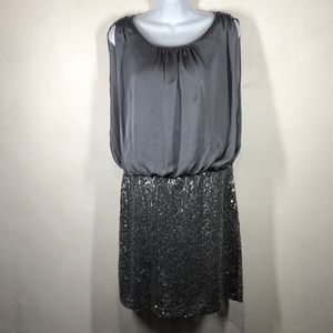 Gabby Skye Silver sequined dress size 10